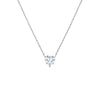 Silver / 8MM CZ Heart Shape Pendant Necklace - Adina Eden's Jewels