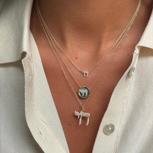 Diamond Pave Chai Charm Necklace 14K - Adina Eden's Jewels