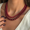 Bold Burgundy Bead Necklace - Adina Eden's Jewels