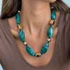 Chunky Green & Gold Bead Necklace - Adina Eden's Jewels