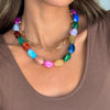 Gold Chain & Multicolor Bead Necklace - Adina Eden's Jewels