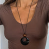 Circle Pendant Cord Necklace - Adina Eden's Jewels