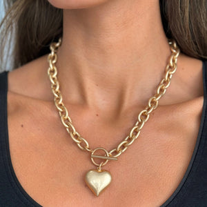 Chunky Heart Toggle Necklace - Adina Eden's Jewels