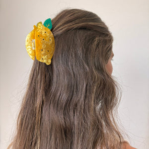 Rhinestone Accented Lemon Claw Clip - Adina Eden's Jewels
