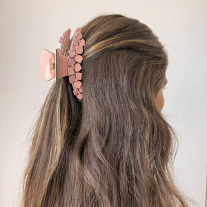 Flower Accented Enamel Claw Clip - Adina Eden's Jewels