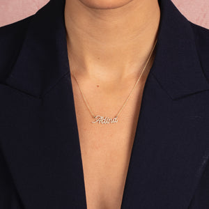  Diamond Pave Script Name Necklace 14K - Adina Eden's Jewels