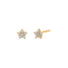 14K Gold / Pair Itty Bitty CZ Flower Stud Earring 14K - Adina Eden's Jewels