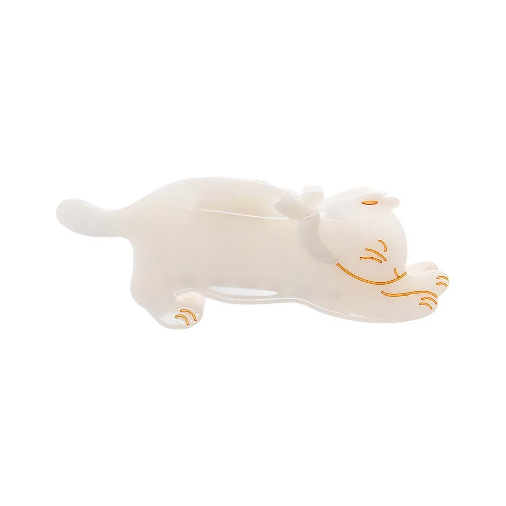 Pearl White Sleep Cat Hair Claw Clip - Adina Eden's Jewels