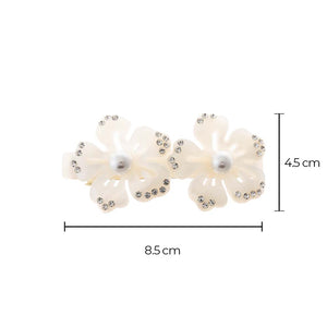MOP Double Cutout Flower Hair Barrette - Adina Eden's Jewels