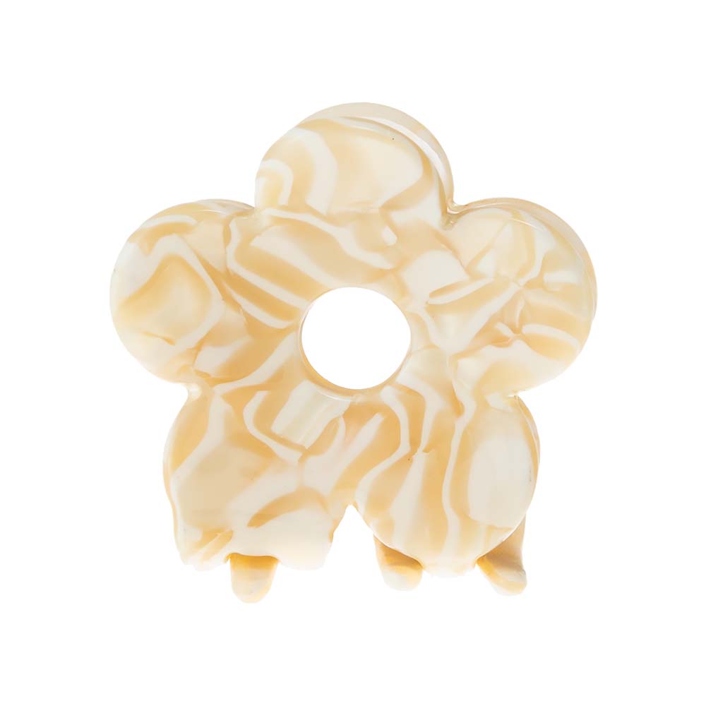 Beige Small Flower Hair Claw Clip - Adina Eden's Jewels