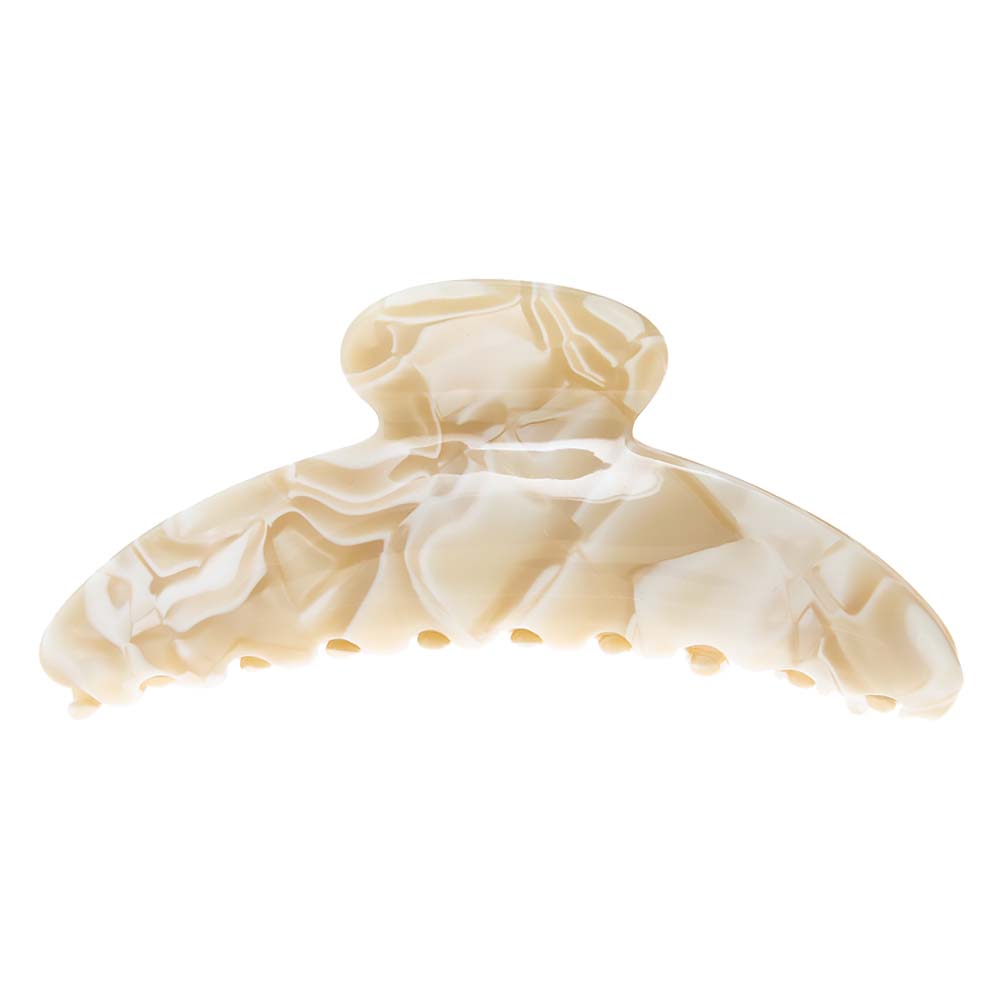 Beige Jumbo Curved Classic Hair Claw Clip - Adina Eden's Jewels