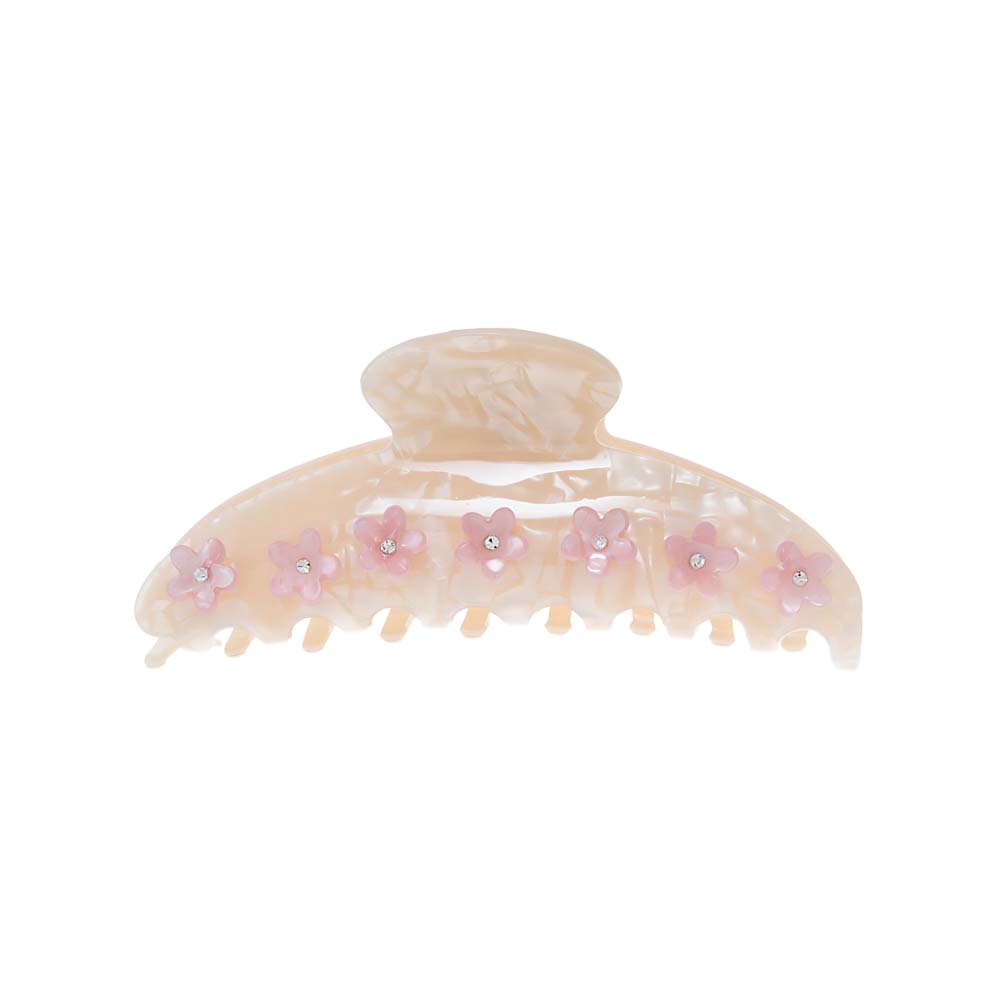 Pearl White Multi Scattered Flowers Claw Clip - Adina Eden's Jewels