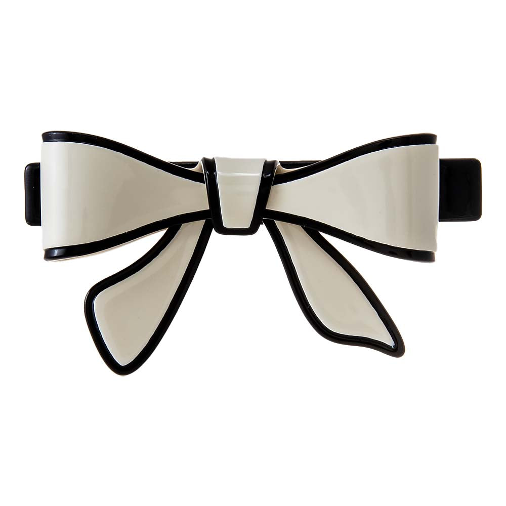 Cream Two Tone Bow Tie Hair Barrette - Adina Eden's Jewels