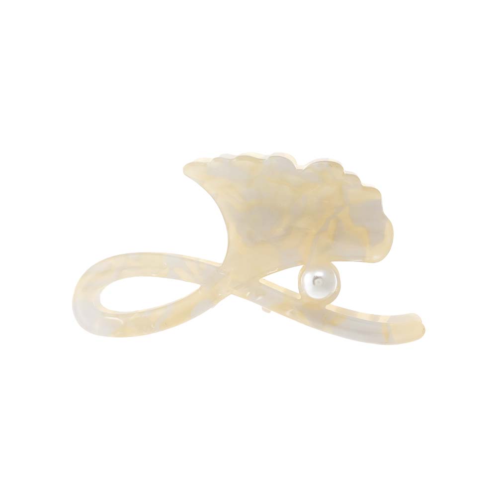 Pearl White Pearl Flower Blossom Hair Claw Clip - Adina Eden's Jewels