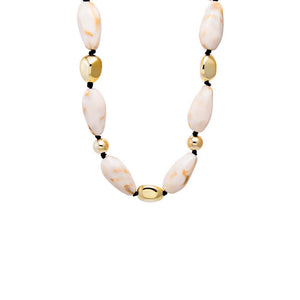 White White Bead and Gold Accent Necklace - Adina Eden's Jewels