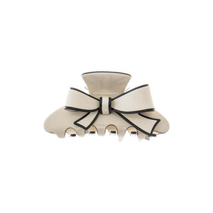 Cream Two Tone Bow Tie Hair Claw Clip - Adina Eden's Jewels