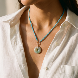 Imperial Jade Orb Pendant 18K - Adina Eden's Jewels