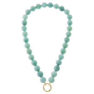 Jade Green Large Bead Clicker Necklace