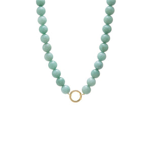 Jade Green Large Bead Clicker Necklace