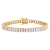 Gold / 6.5IN CZ Emerald Cut Tennis Bracelet - Adina Eden's Jewels