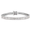 Silver / 6.5IN CZ Emerald Cut Tennis Bracelet - Adina Eden's Jewels