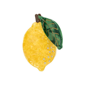 Yellow Rhinestone Accented Lemon Claw Clip - Adina Eden's Jewels