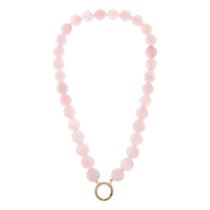 Rose Quartz Large Bead Clicker Necklace
