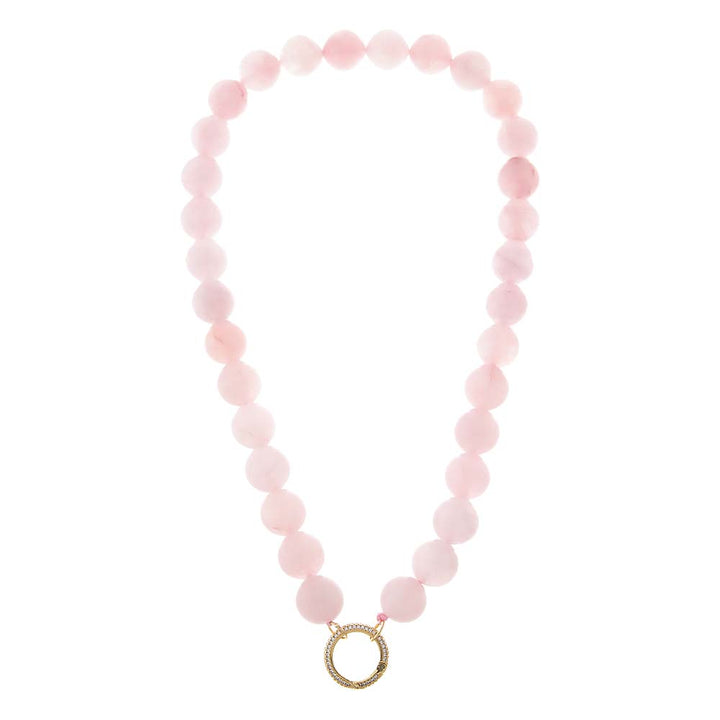 Rose Quartz Large Bead Clicker Necklace – Adina Eden