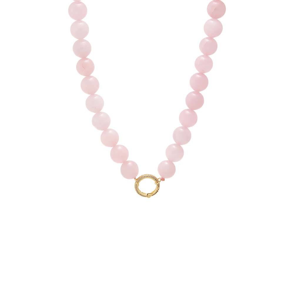 Rose Quartz Large Bead Clicker Necklace – Adina Eden