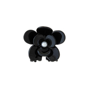Black Flower Petaled Pearl Claw Clip - Adina Eden's Jewels