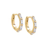 14K Gold / Pair Mini Multi Baguette Huggie Earring 14K - Adina Eden's Jewels