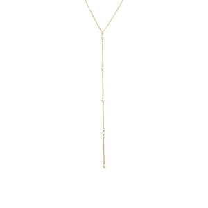  Mini Pearl Station Lariat Necklace - Adina Eden's Jewels
