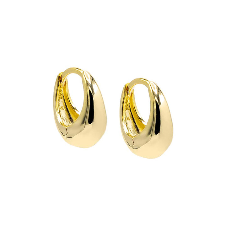 Gold / 8MM Mini Solid Chubby Huggie Earring - Adina Eden's Jewels