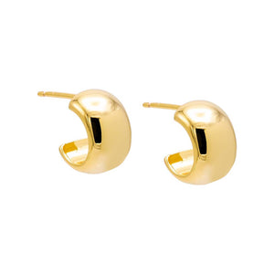 Gold Mini Wide Open Hoop Earring - Adina Eden's Jewels