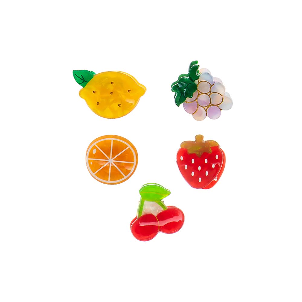 Multi Color Fruit Salad Mini Hair Claw Clip Set - Adina Eden's Jewels
