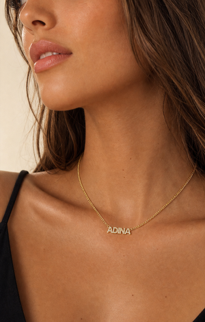 Mini Nameplate Choker - Adina Eden's Jewels