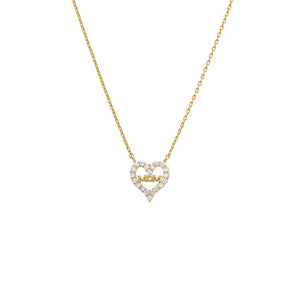 Gold Mom Cutout Heart Pendant Necklace - Adina Eden's Jewels