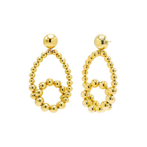 Gold Multi Ball Interlooped Drop Stud Earring - Adina Eden's Jewels