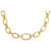 Gold Pavé Statement Oval Shape Necklace - Adina Eden's Jewels