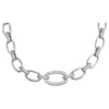 Silver Pavé Statement Oval Shape Necklace - Adina Eden's Jewels