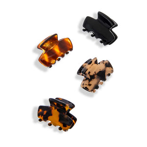 Black & Tortoise Neutral Classics Mini Claw Clip Set (Tortoise & Black) - Adina Eden's Jewels