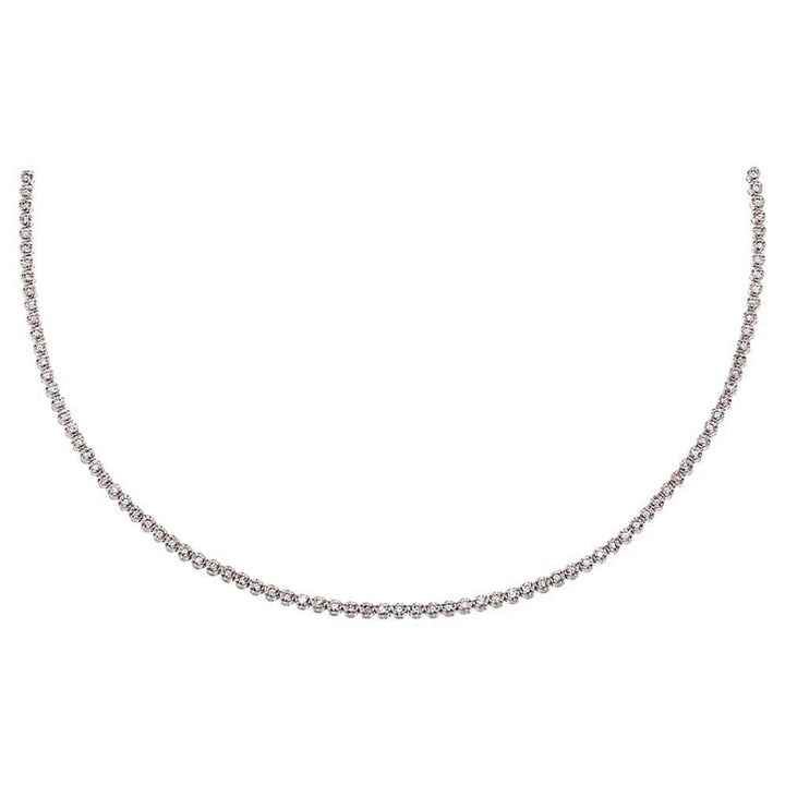 14K White Gold Diamond Tennis Choker 14K - Adina Eden's Jewels