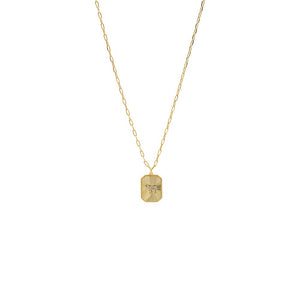 Pave Chai Starbust Paperclip Chain Pendant Necklace