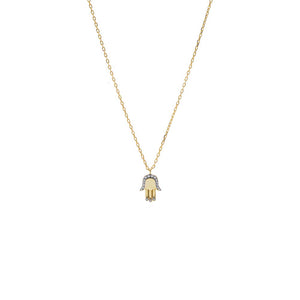 Pave Hamsa Hand Pendant Necklace