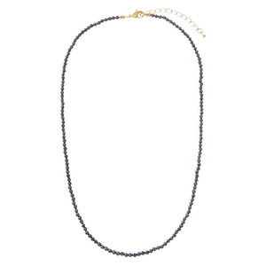 Silver Gray / 18IN Colored Natural Stone Beaded Necklace 18" - Adina Eden's Jewels