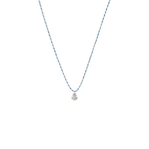 Gold CZ Pear Solitaire Twisted Silk Cord Choker Necklace - Adina Eden's Jewels