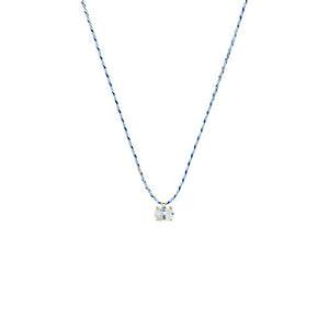 Gold CZ Oval Solitaire Twisted Silk Cord Choker Necklace - Adina Eden's Jewels