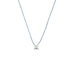 Gold CZ Emerald Solitaire Twisted Silk Cord Choker Necklace - Adina Eden's Jewels
