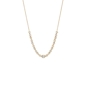 Lab Grown Diamond Marquise Center Bezel Station Necklace