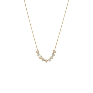 Lab Grown Diamond Round/Heart Station Necklace